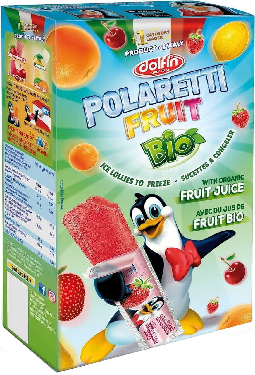 जमाने के लिए जैविक पानी की बर्फ 10 टुकड़े x 40 मिली - POLARETTI FRUIT