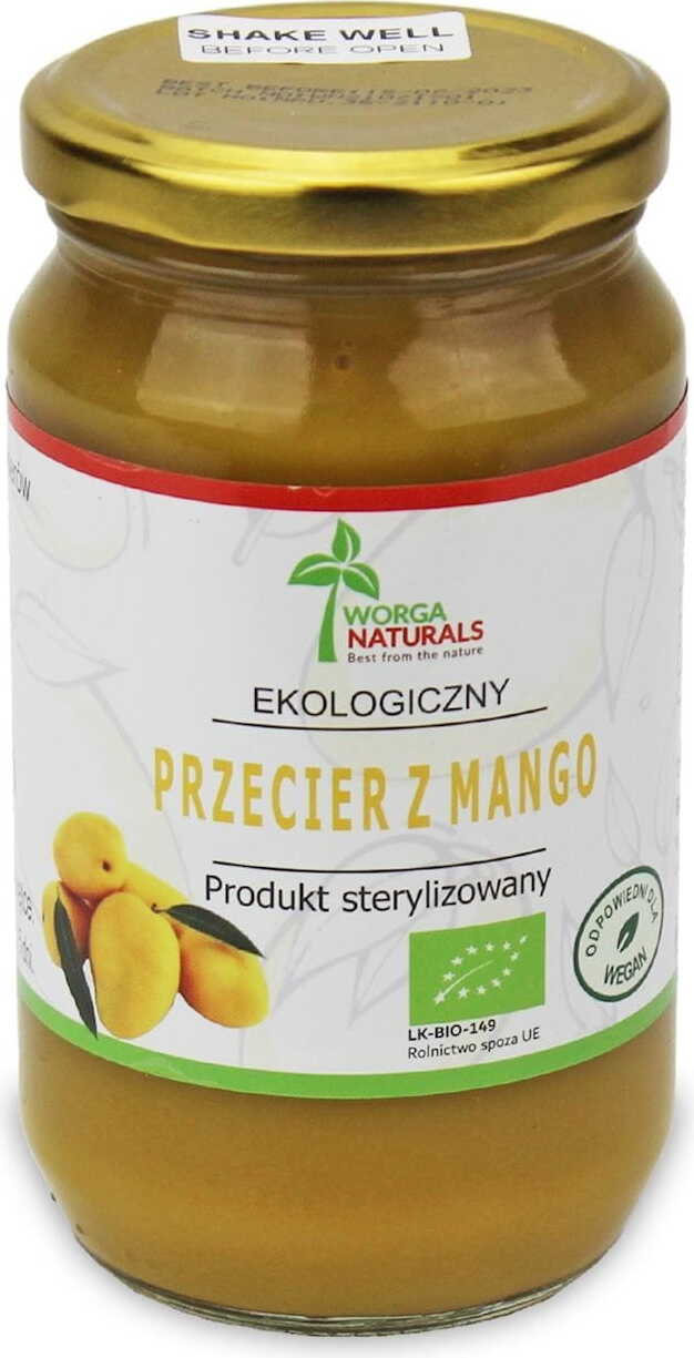 Mangopuré luomu 370 g (lasipurkki) - WORGA NATURALS