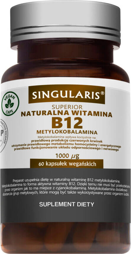 Natürliches Vitamin B12 Methylcobalamin 1000 µg 60 Kapseln SINGULARIS