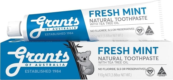 Osvěžující přírodní zubní pasta bez fluoridu s mátovou příchutí GRANTS OF AUSTRALIA