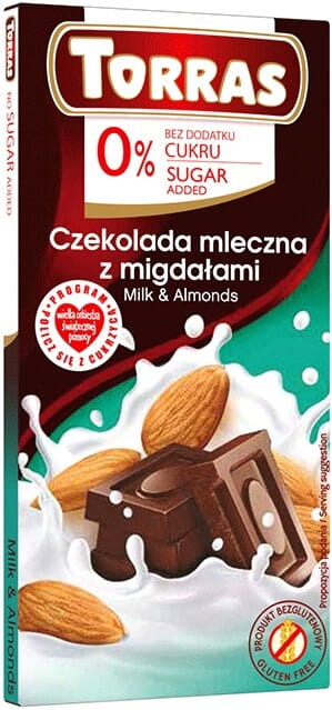 Cokelat susu dengan almond 75g TORRAS