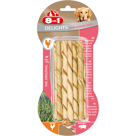 Delights Twisted Sticks mit Schweinefleisch [T122562] 10 Stück - 8IN1