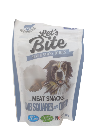 LET'S BITE MEAT SNACKS LAMB SQUARES CHICKEN 80g - BRIT