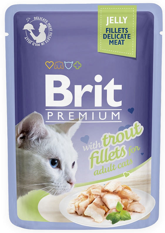 POUCH JELLY FILLETS FORELLE Beutel für Katzen mit Forelle in Gelee 85g - BRIT