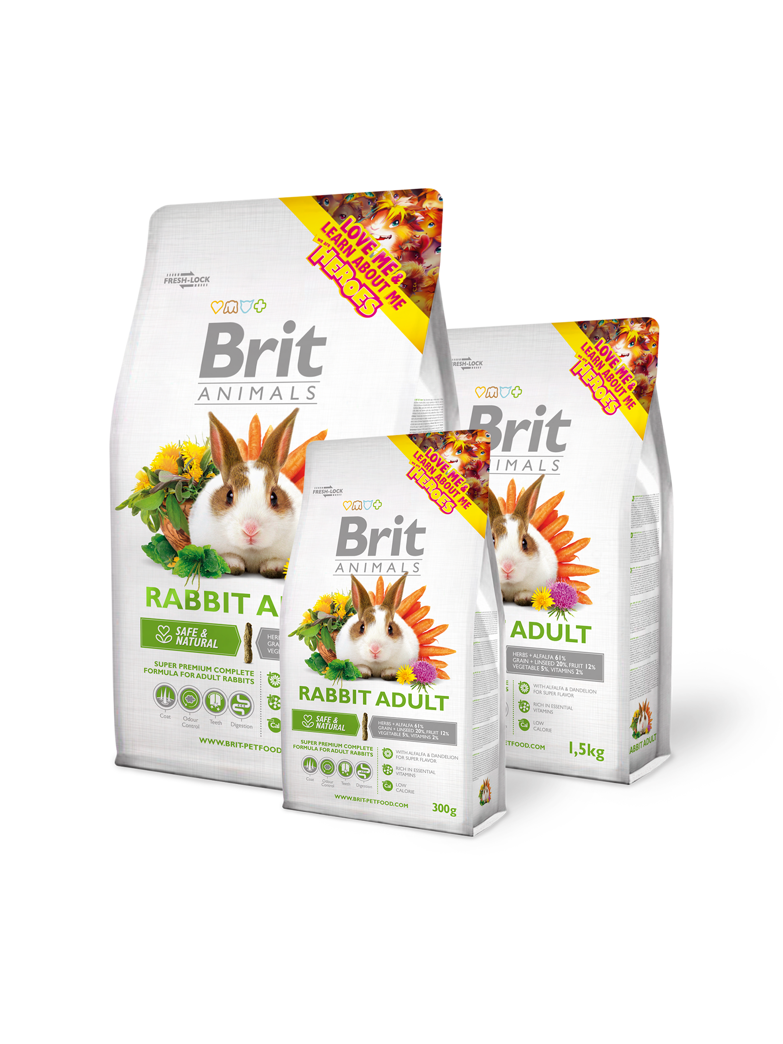 TIERE KANINCHEN ADULT KOMPLETT 300 g - BRIT