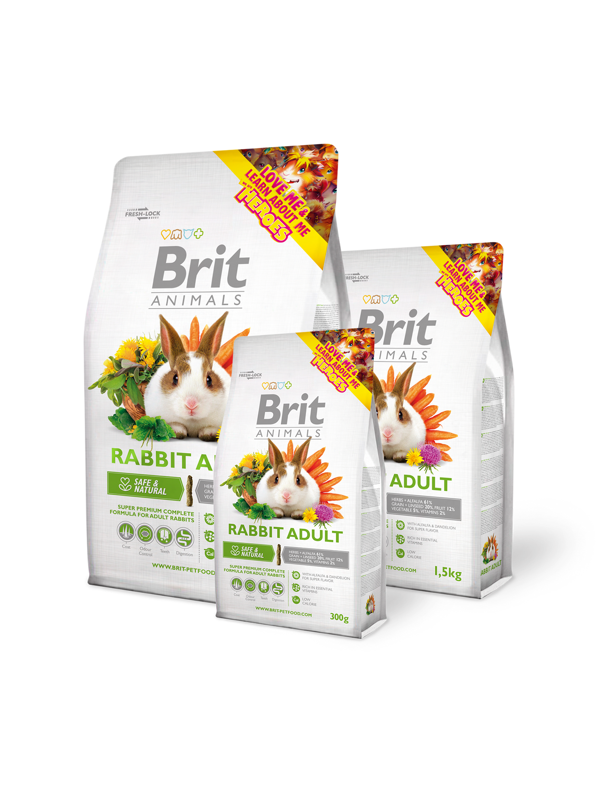 TIERE KANINCHEN ADULT KOMPLETT 300 g - BRIT