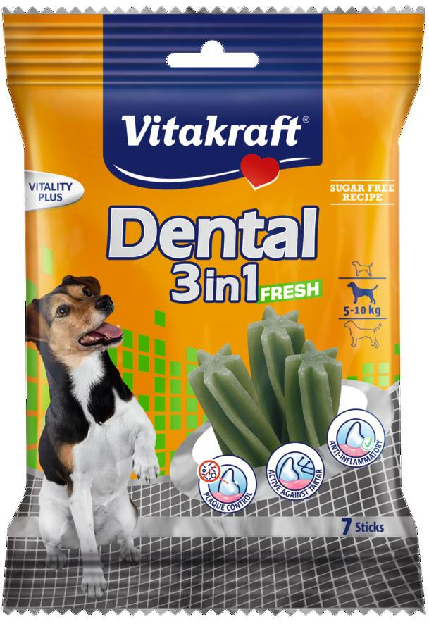 DENTAL 3W1 FRESH S Snack für Hunde 120g - VITAKRAFT