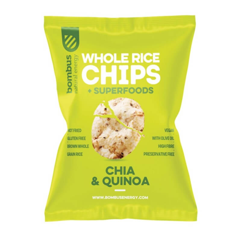 Keropok Beras Bijirin Penuh dengan Chia dan Quinoa tanpa gluten 60 g BOMBUS