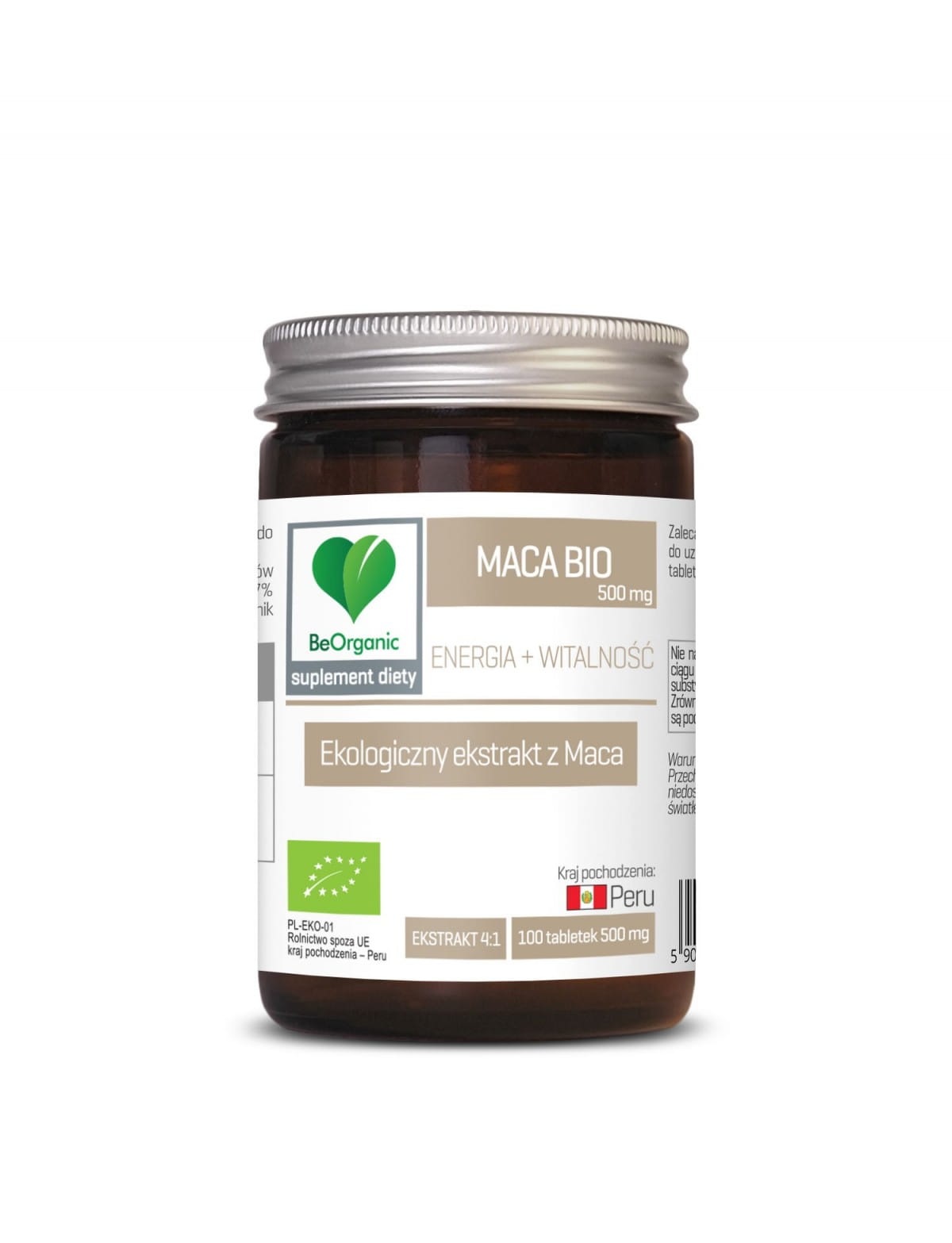 Maca-Kivonat 4:1 BIO 100 tabletta (500 mg) - BE ORGANIC