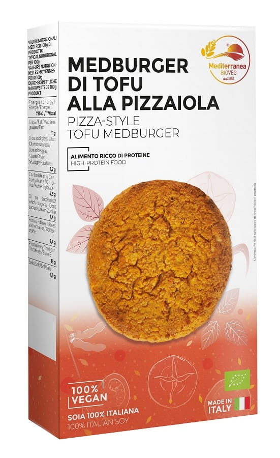 Tofu-Burger mit Pizzageschmack BIO 180 g - MEDITERRANEA