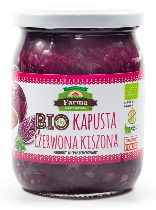 Glutenfritt rødt surkål BIO 480 g (420 g) - FARMA ŚWIĘTOKRZYSKA