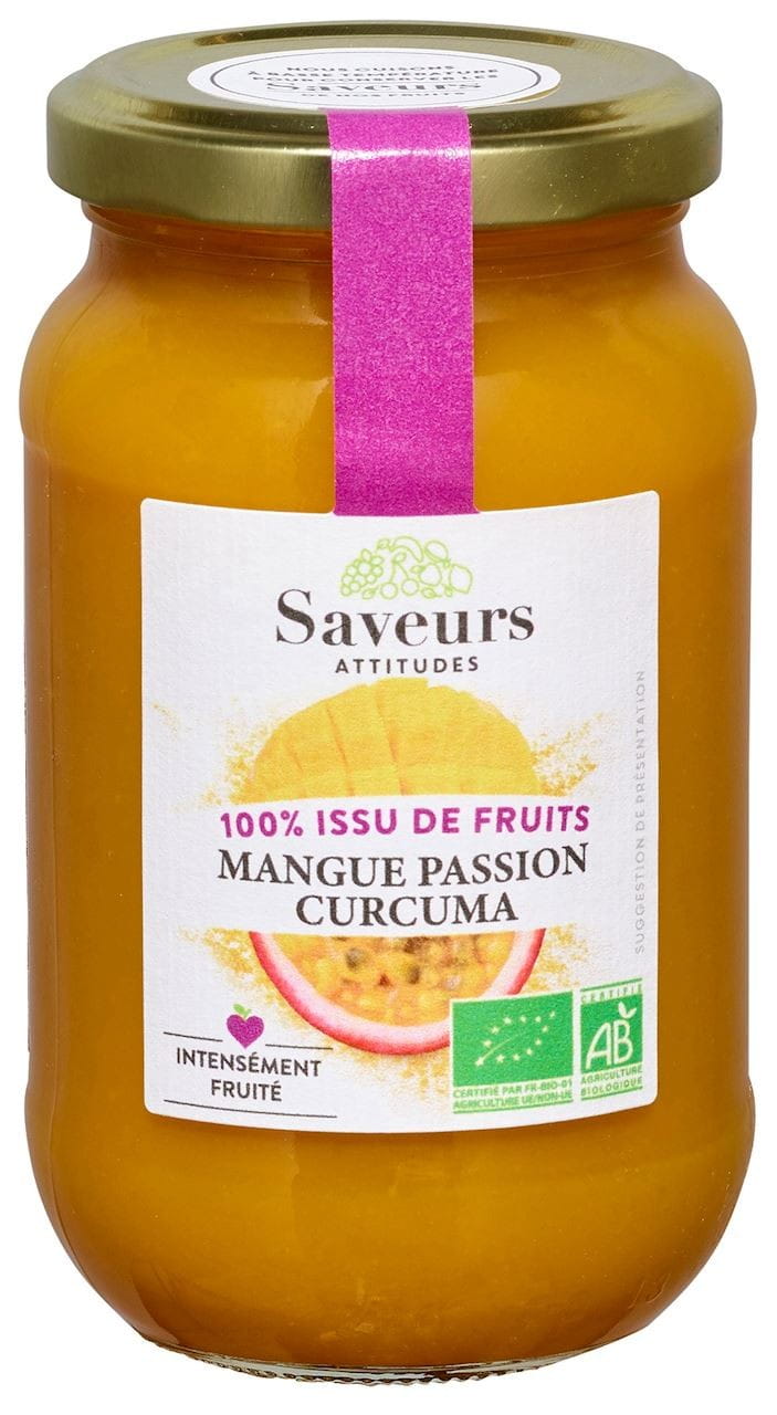 Mango-Maracuja pěna s kurkumou BIO 310 g - SAVEURS ET FRUITS