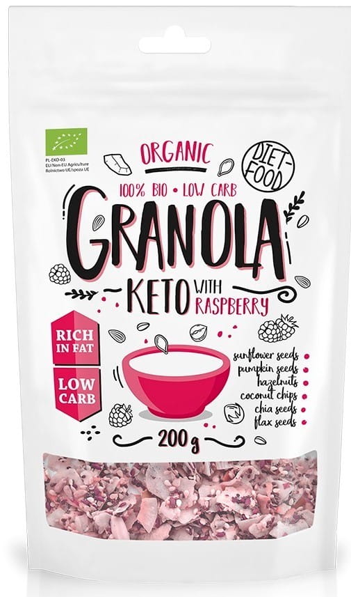 Keto Müzli málnával BIO 200 g DIÉTÁS ÉLELMISZER