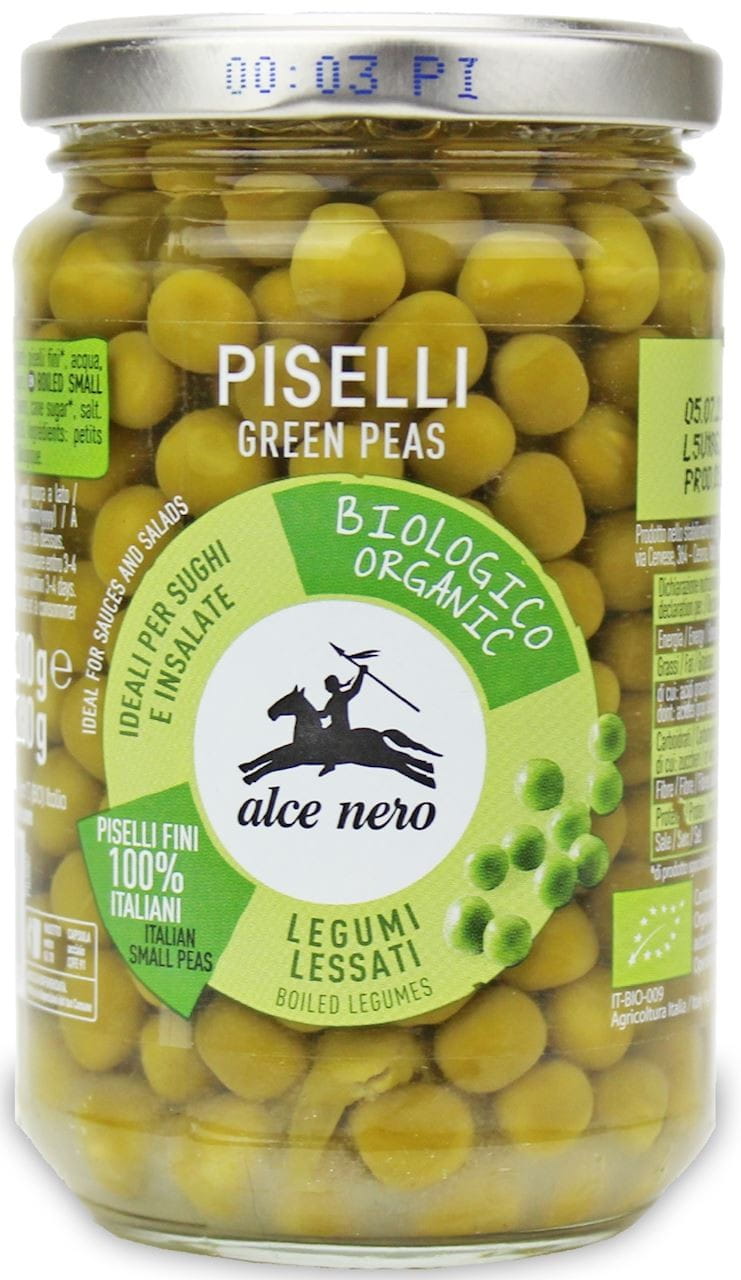 Zelený hrášek v BIO solném nálevu 300 g (200 g) (sklenice) - ALCE NERO