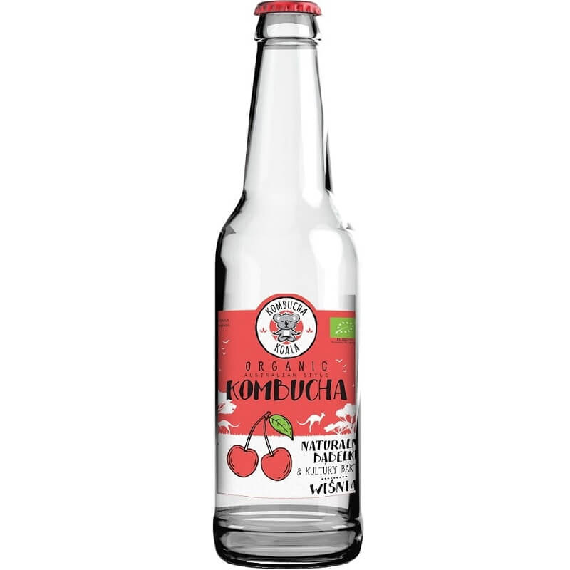 Kombucha com sabor de cereja BIO 330 ml - KOALA KOMBUCHA