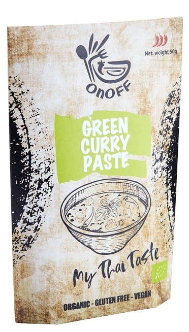 พริกแกงเขียวหวานปลอดกลูเตน อินทรีย์ 50 กรัม (ซอง) - ONOFF SPICES