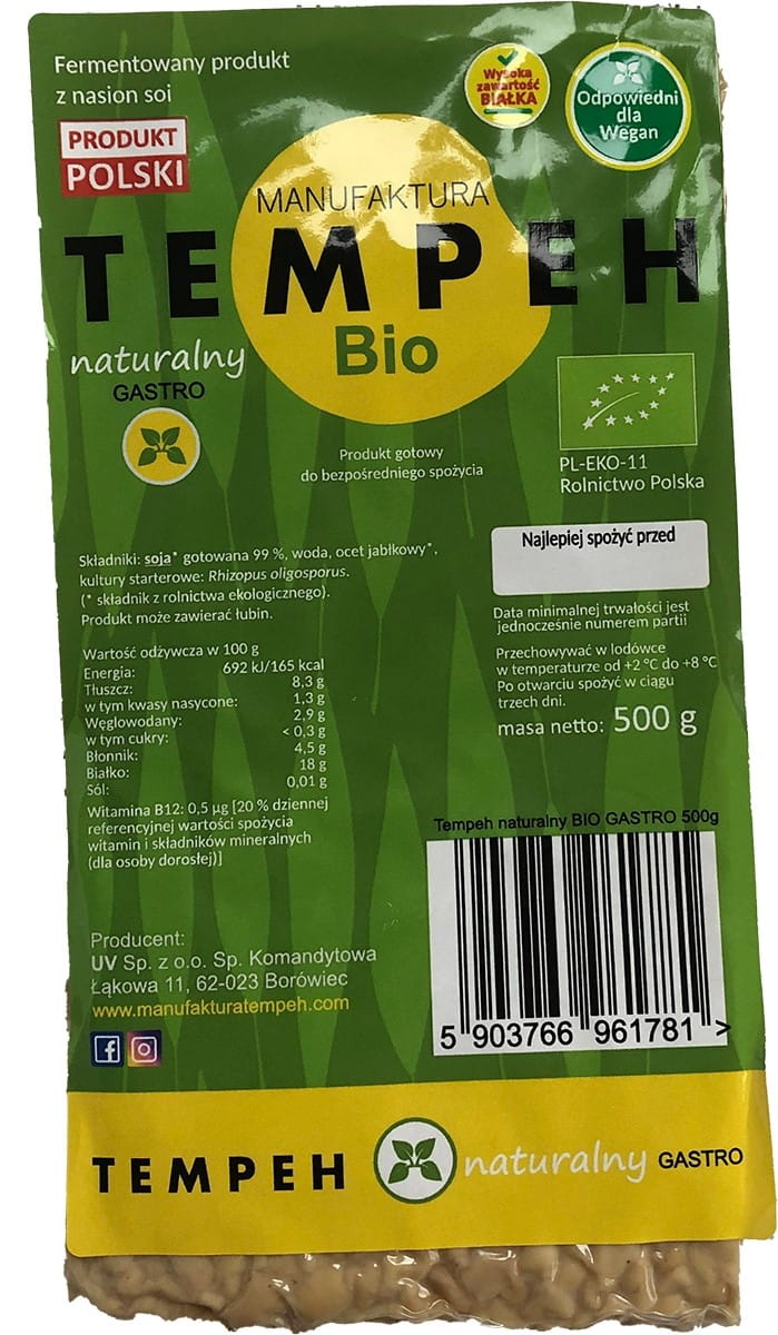 Luonnollinen Tempeh BIO 500 g - TEMPEHIN VALMISTUS