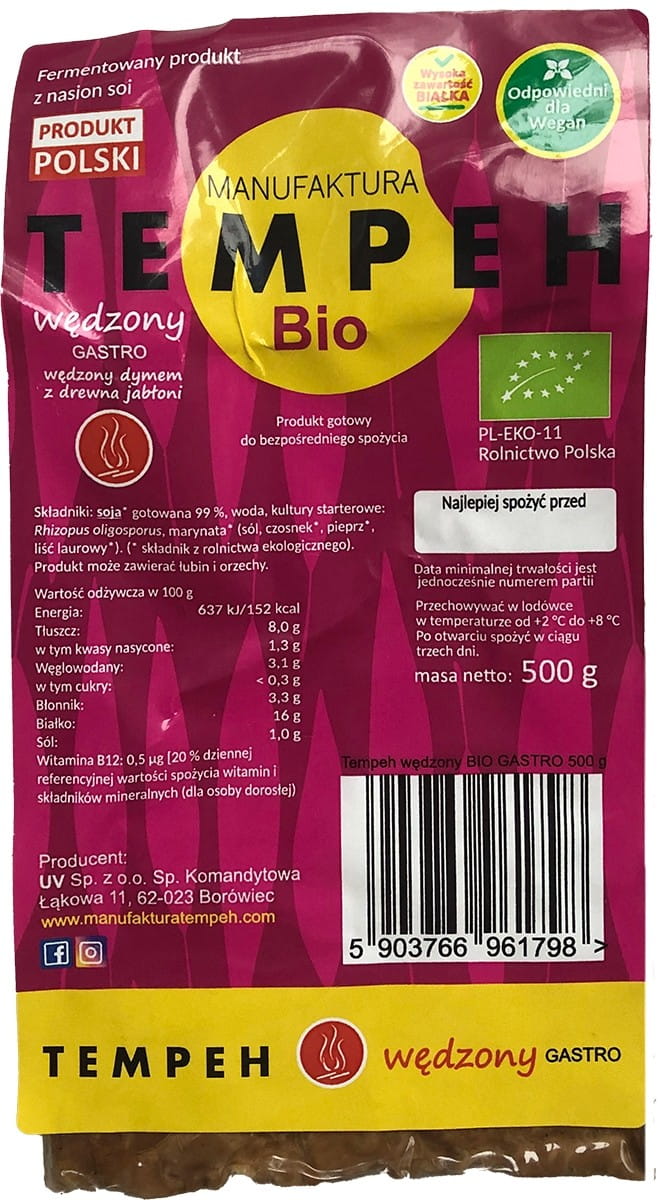 Καπνιστό Tempeh BIO 500 g - MANUFAKTURA TEMPEH