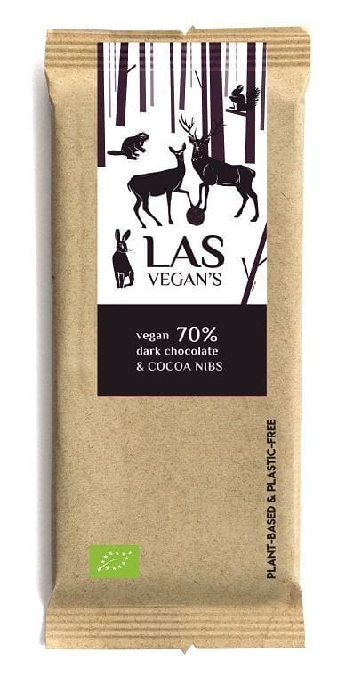 Cioccolato con fave di cacao tostate BIO 50 g - LAS VEGANS