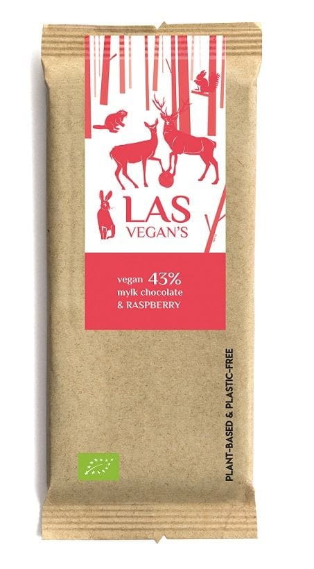 Organic Chocolate Raspberry Bar 50 g - LAS VEGANS