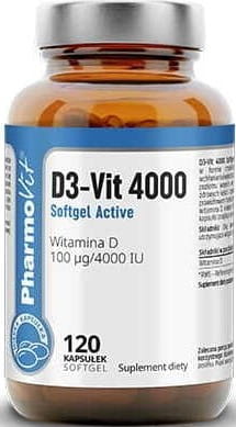 Vitamin D3 100 µg / 4000 IU 120 měkkých kapslí - PHARMOVIT
