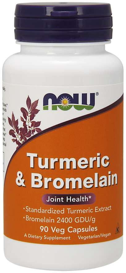 Kurkuma & Bromelain Kurkuma 300 MG Bromelain 150 MG 90 kapsler NOW FOODS