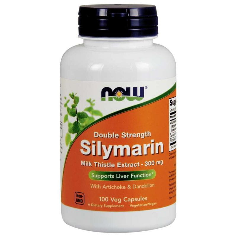 Silymarin Silymarin fra Mariatidsel Løvetandrod Løvetand-artiskok 100 kapsler NOW FOODS