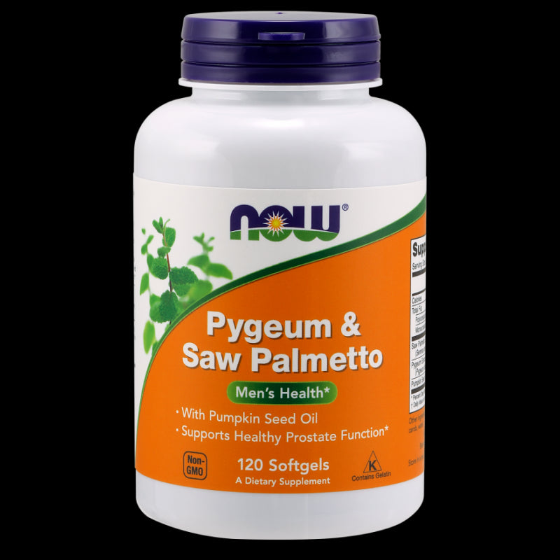 Pygeum Afrikansk plommon & sågtandad palm Sågtandad palm 120 kapslar NOW FOODS