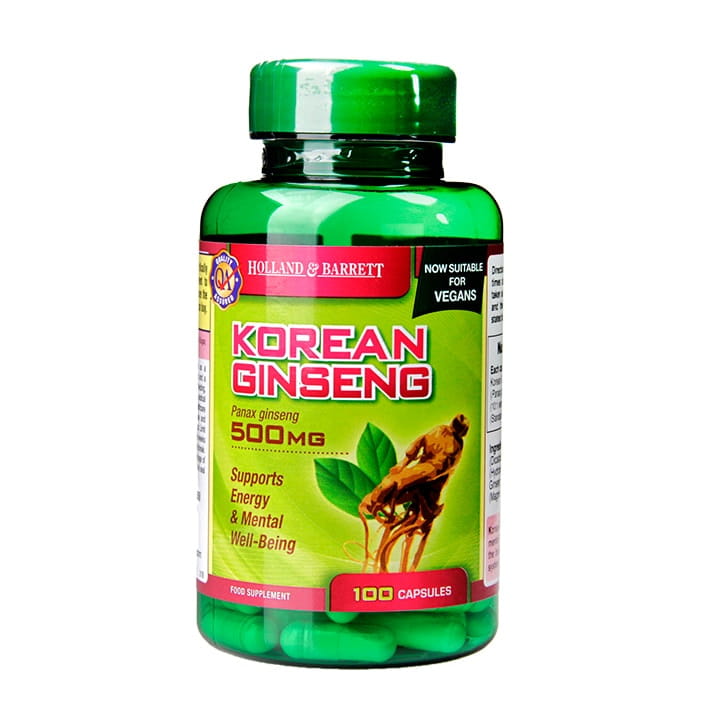 Koreansk ginseng 500 MG 100 kapslar HOLLAND & BARRETT
