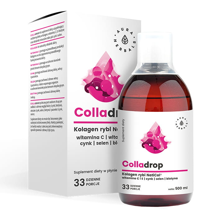 Colladrop Halakollagén naticol® C-vitaminnal folyadékban 500 ml AURA HERBALS