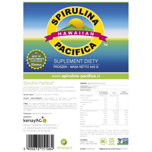 Havajská Spirulina Pacifica 540 g CYANOTECH CO