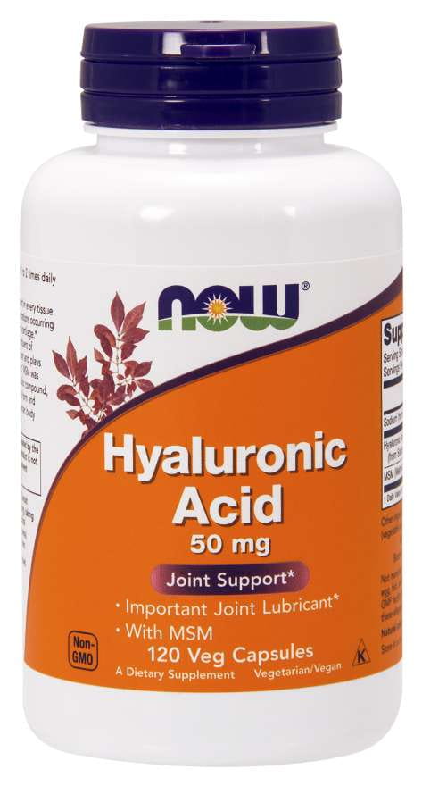 Asid Hyaluronik dengan MSM Asid Hyaluronik 50 MG dan MSM 450 MG 120 Kapsul NOW FOODS
