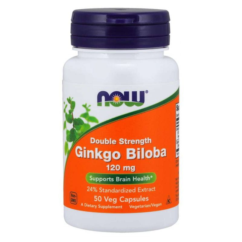Ginkgo biloba extracto estandarizado 50:1 Ginkgo japonés 50 cápsulas NOW FOODS