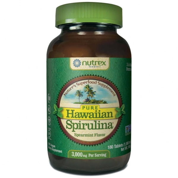Spiruline Pacifica Hawaïenne 1000MG Menthe 180 Comprimés CYANOTECH CO