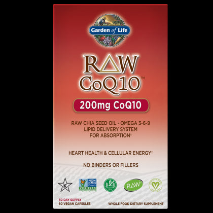 Rohes COQ10 Koenzym Q10 200 MG 60 kapsler GARDEN OF LIFE