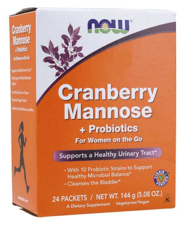 Cranberry mannose and ProbioTICs 24 x 6 g NOW FOODS