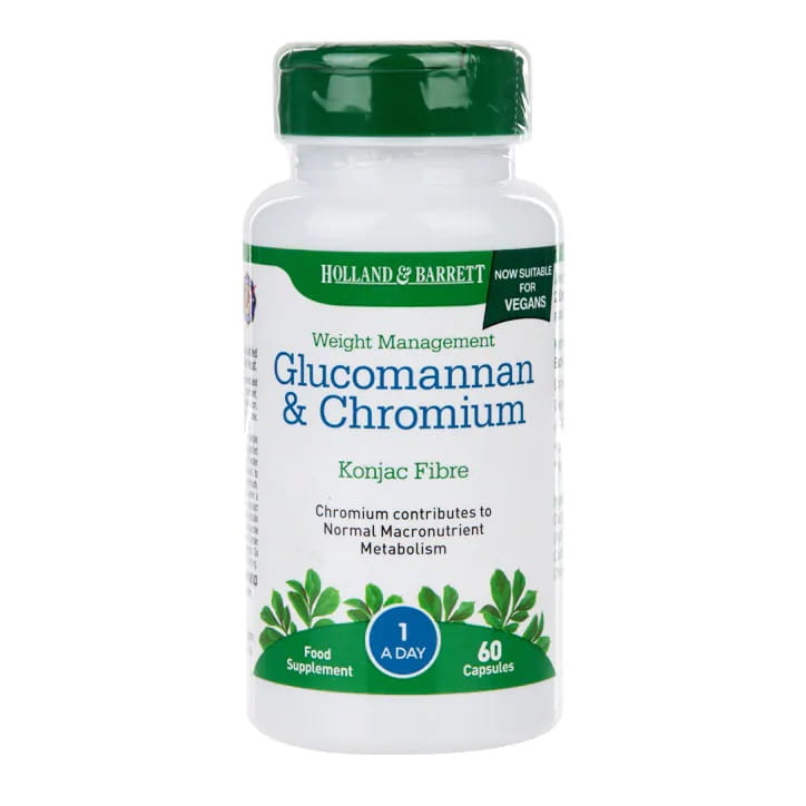 Glucomannan &amp; Chromium 60 Capsules HOLLAND &amp; BARRETT