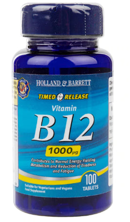Vitamina B12 1000 mcg Rilascio Prolungato 100 Compresse HOLLAND & BARRETT