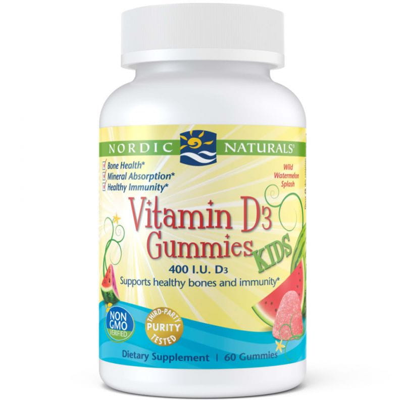 Vitamin D3 Gumí medvídci pro děti 400 IU 60 NORDIC NATURALS Želé
