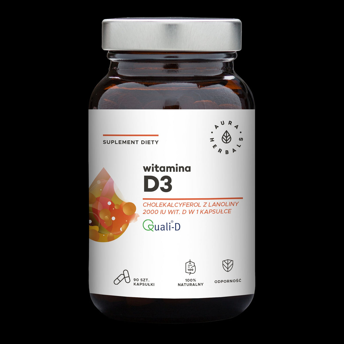 Vitamin D3 2000 IU 90 kapslí AURA HERBALS