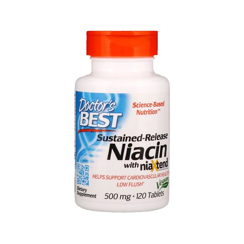 Vitamina B3 Niaxtend Niacina 500 MG a rilascio prolungato 120 compresse DOCTOR'S BEST