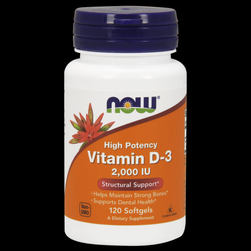 Vitamin D3 2000 IU 120 kapslí NOW FOODS
