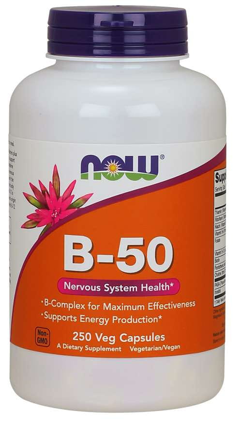 Vitamine B50 Complexe de vitamine B 250 gélules NOW FOODS