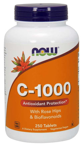 Vitamin C 1000 MG mit Bioflavonoiden und Hagebutte 250 Tabletten NOW FOODS