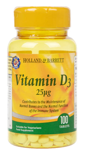 Vitamin D3 25 mcg 100 viên HOLLAND & BARRETT