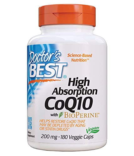 โคเอนไซม์ Q10 100 มก. และไพเพอรีน ไบโอเพอรีน มังสวิรัติ 180 แคปซูล DOCTOR'S BEST