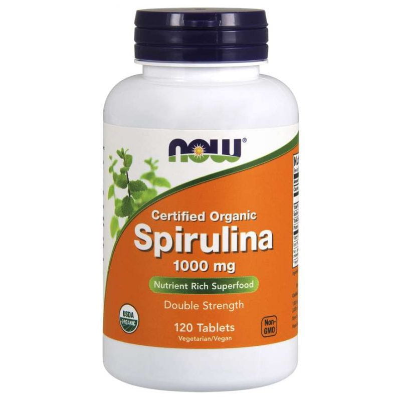 Ekologisk Spirulina 1000 MG 120 Tabletter NOW FOODS