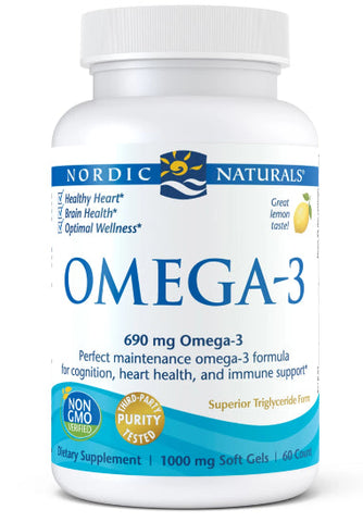 OMEGA 3 Zitronengeschmack 60 Kapseln NORDIC NATURALS