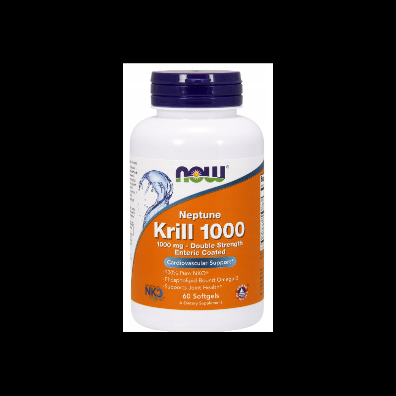 น้ำมันคริล 1000 MG Neptune Krill Oil DHA EPA 60 แคปซูล NOW FOODS