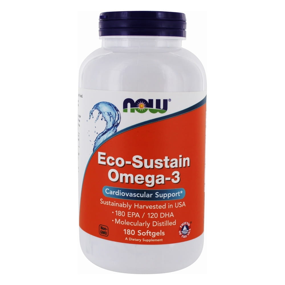 Ecosustain OMEGA3 180 Kapsler NOW FOODS